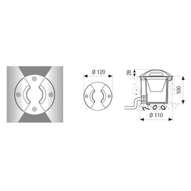Trek Mini Led 2 Aperture 4W 400Lm 3000°K Boluce illuminazione Lampade da esterno
